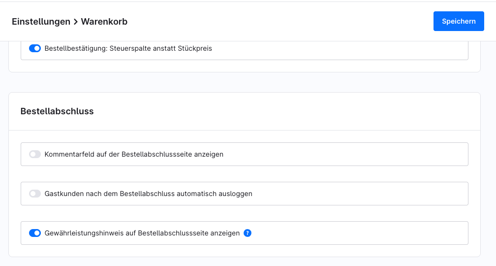 Gewährleistungslabel in Shopware einrichten