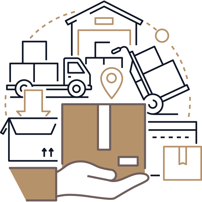 Einrichtung Versanddienstleister Einrichtung Versanddienstleister-blau