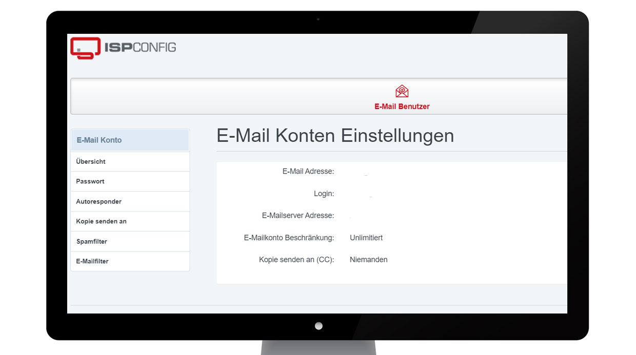 Mail-Konto anlegen über ISPConfig Mail-Konto anlegen über ISPConfig