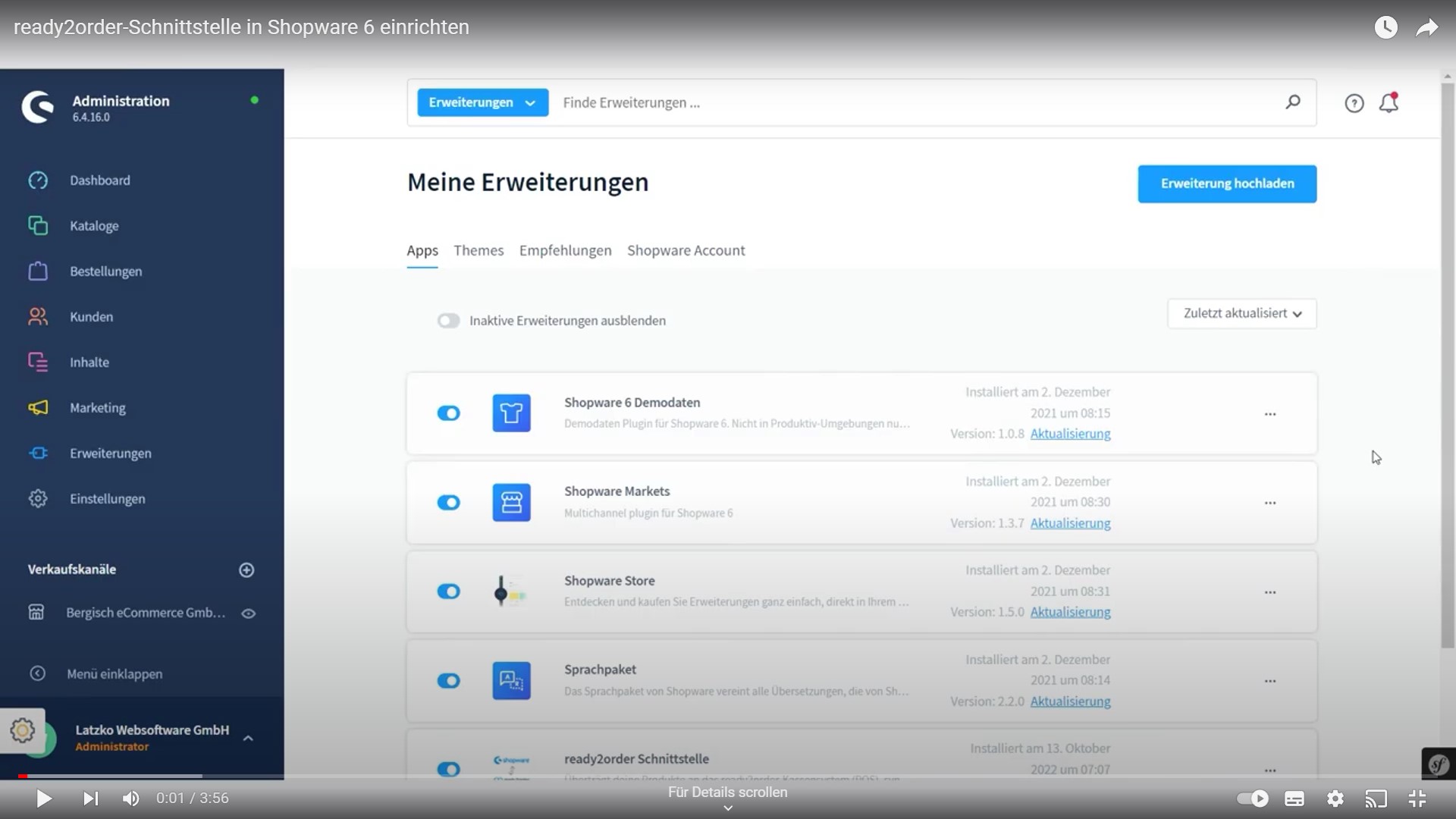 ready2order Schnittstelle einrichten
